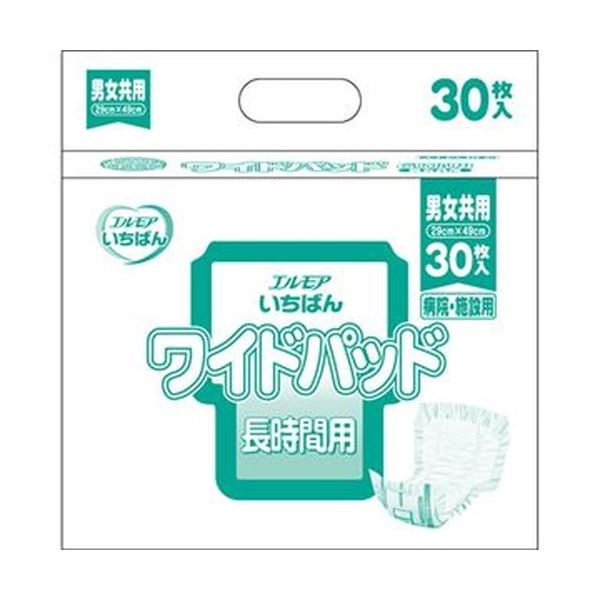 【送料無料】（まとめ）カミ商事 エルモア いちばんワイドパッド 長時間用 1パック（30枚）【×20セット】