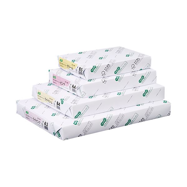 【送料無料】(まとめ）TANOSEE αエコカラーペーパーIIB4 イエロー 1セット(2500枚:500枚×5冊)【×3セット】