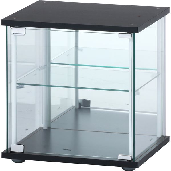 【送料無料】コレクションケース 約幅42.5×奥行36.5×高さ45cm ブラック 強化ガラス コレクションボックス ディスプレイケース リビング【代引不可】