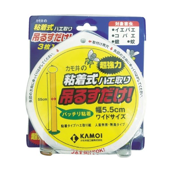 【送料無料】(まとめ) カモ井加工紙 吊るすだけ 粘着式ハエ取り TSURUSUDAKE 1パック(3枚) 【×20セット】