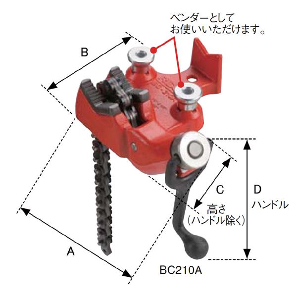 新しく着き RIDGID リジッド 40205 BC510 ベンチ チェーンバイス