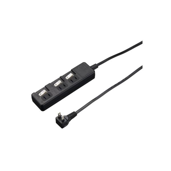 【送料無料】【5個セット】 YAZAWA 雷ガード付 3個口 節電タップ 2m ブラック H8KS332BKX5