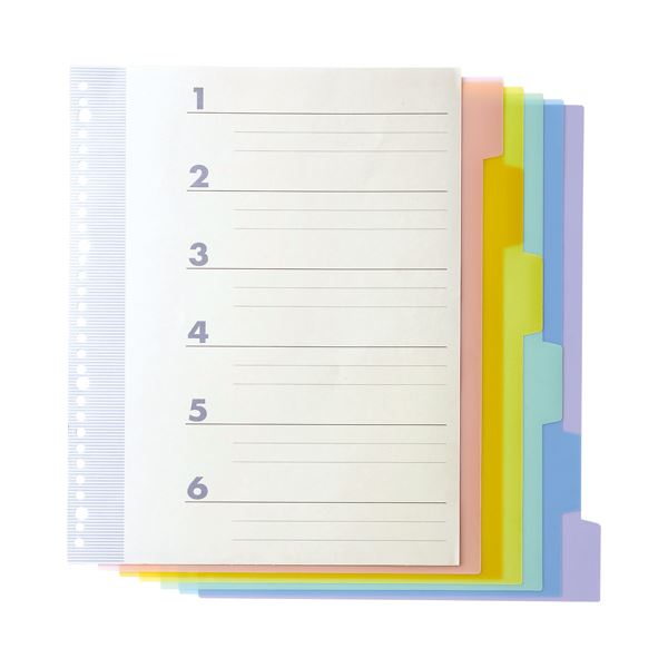 【送料無料】(まとめ) TANOSEE インデックス（PP） A4タテ 4・30穴 6山2組 1パック 【&times;30セット】｜イーグルアイ店