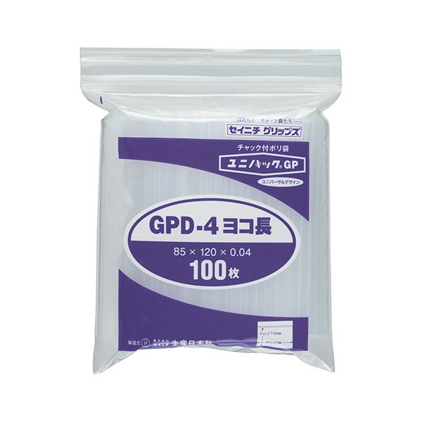【送料無料】(まとめ) セイニチ ユニパックGP ヨコ長タイプヨコ120×タテ85×厚み0.04mm GPD-4ヨコナガ 1パック（100枚） 【×30セット】