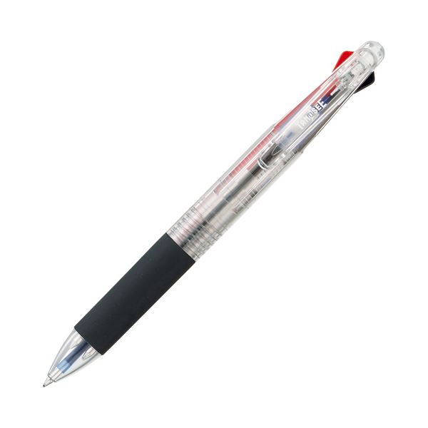 【送料無料】(まとめ) TANOSEE 油性3色ボールペン 0.7mm （軸色 クリア） 1本 【×30セット】