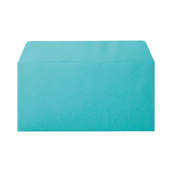 【送料無料】(まとめ) 寿堂 カラー横型封筒 110×220mm 127.9g／m2 テープのり付 〒枠なし フレッシュソーダ 10352 1パック（10枚） 【×30セット】