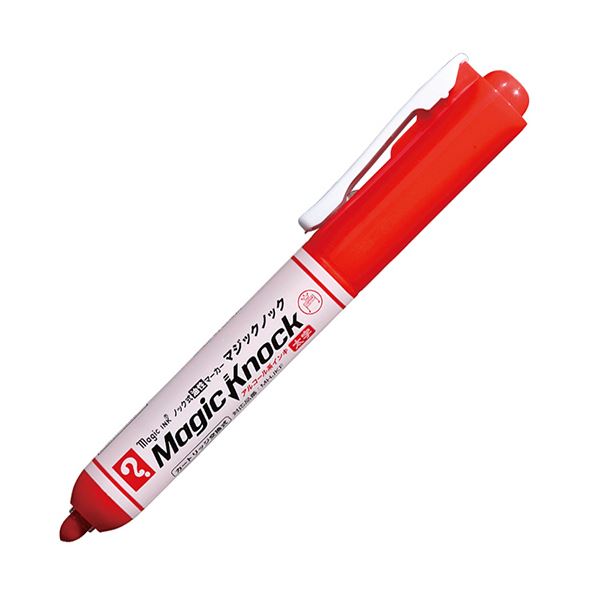 【送料無料】（まとめ）寺西化学 ノック式油性マーカー マジックノック 太字 赤 MKFP-T2 1セット（10本） 【×5セット】