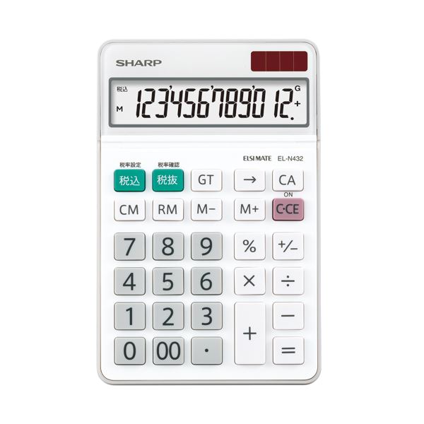 【送料無料】(まとめ) シャープ エルシーメイト電卓 12桁ナイスサイズ EL-N432-X 1台 【×10セット】