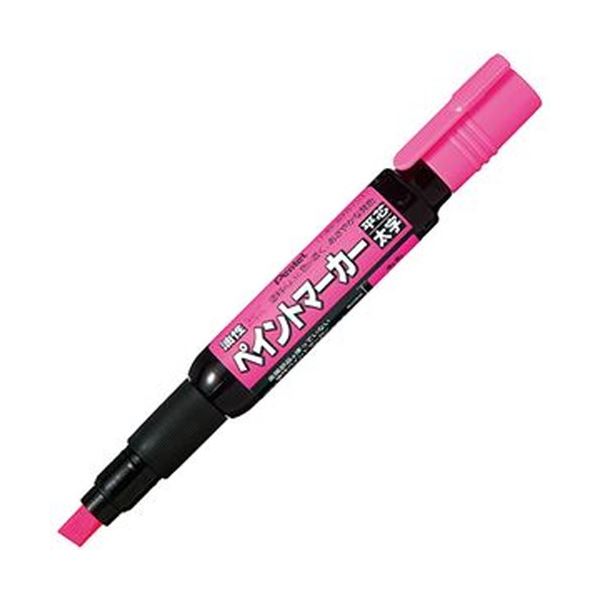 【送料無料】(まとめ)ぺんてる 油性ペン ペイントマーカー太字 桃 MWP30-P 1セット(10本)【×5セット】|イーグルアイ店