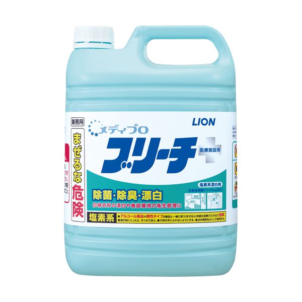 【貨物輸送無料】（まとめ）百獣の王 メディプロ ブリーチ 御勤め用5kg 1本【×5仕かける】