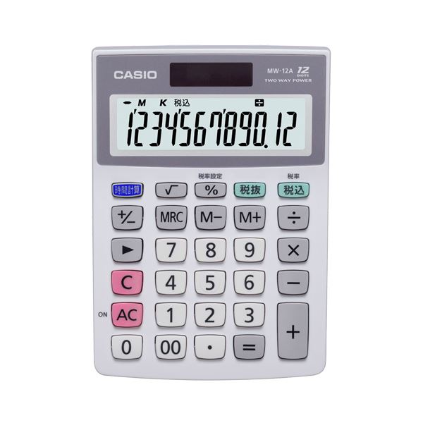 【送料無料】(まとめ) カシオ CASIO 特大表示電卓 12桁 ミニジャストサイズ MW-12A-N 1台 【×10セット】