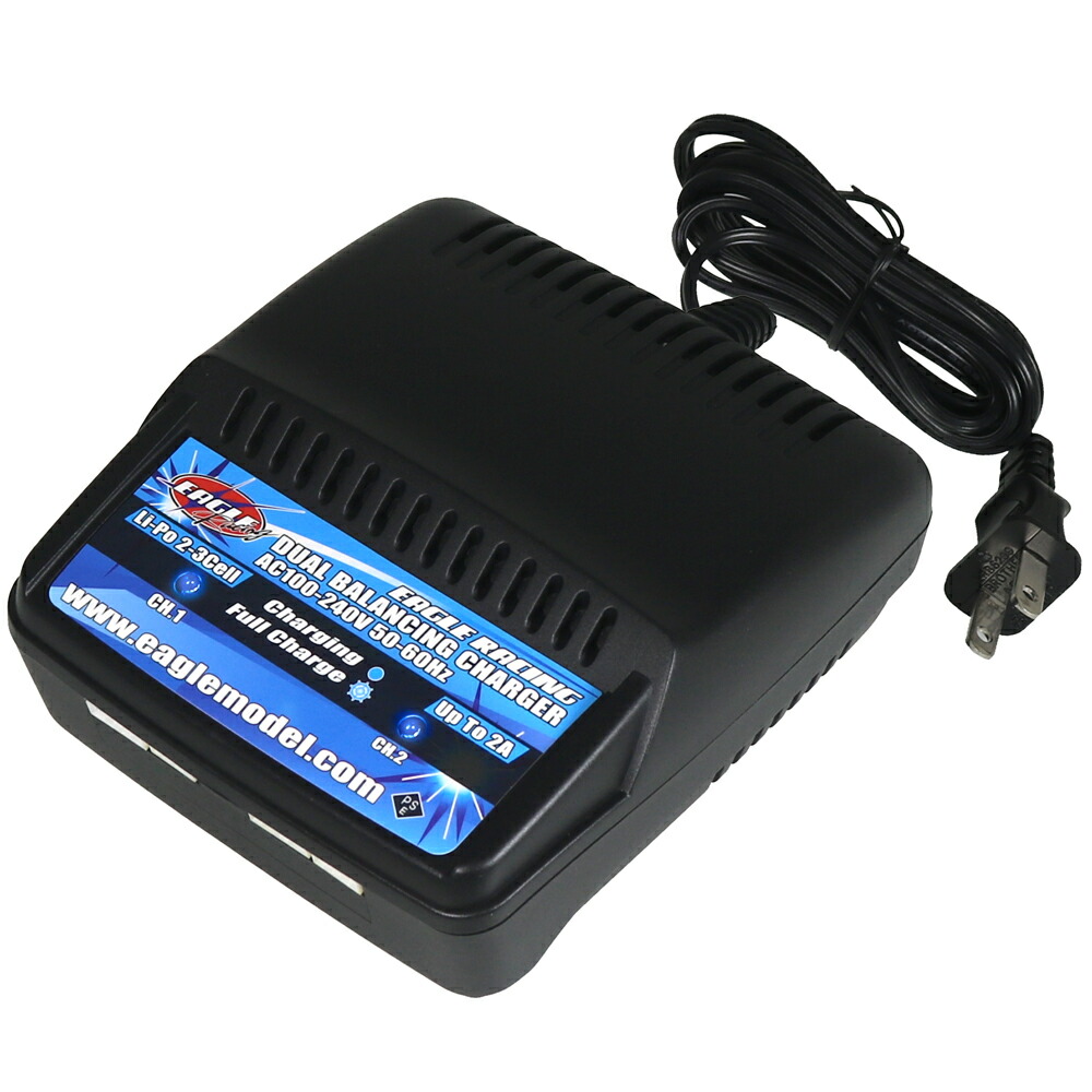 イーグル模型 AC Li-Poデュアルバランシングチャージャー 2-3S用 #3900D-LIPO