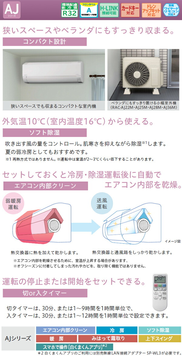 日立 8畳用 エアコン RAS-AJ25M 100V 15A 送料無料 工事費込み 22年モデル ※エリア限定※ 【78%OFF!】