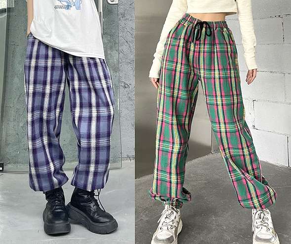 REFLEM 紫と黒のチェックパンツ REFLEM 紫と黒のチェックパンツ REFLEM 紫と黒のチェック柄