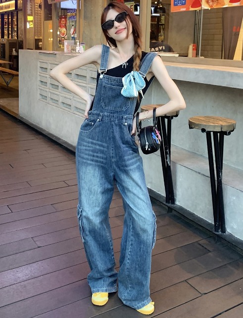 楽天市場】オールインワン ノースリーブ サロペット デニム シンプル