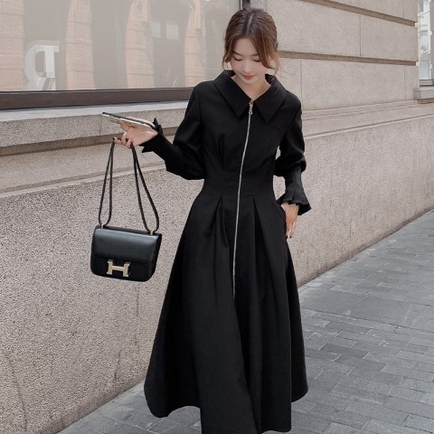 ロングワンピース 長袖 シンプル カジュアル お出かけ レディース【大きいサイズ レディース 春夏 結婚式 きれいめ タイト フォーマル 大人 上品 チュニック one-piece】