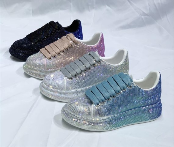 カラー ラインストーン シューズ【大きいサイズ レディース 疲れない スニーカー ブーツ パンプス 靴 ジュニア shoes】