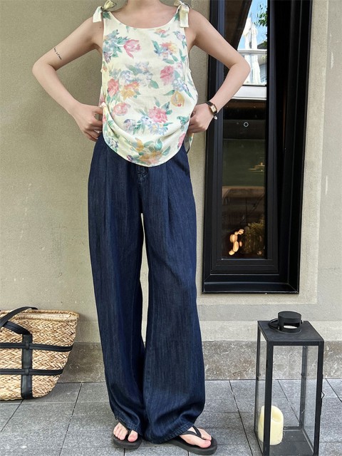 デニムパンツ ストレートパンツ ロングパンツ シンプル カジュアル【大きいサイズ レディース 春夏 下着 ボトムス ストレート スキニー ショーツ pants】