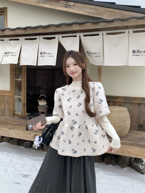 ボリューム ドールシャツ + バーサタイル インナー【大きいサイズ レディース 春夏 チュニック フォーマル オフィス ボウタイ シフォン シャツ インナー blouse】 4,860円