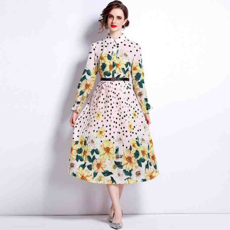 Chou Shinsaku ベルト付き 披露宴 Dress ロングドレス 可愛いドット柄花柄プリントドレスワンピース 大きいサイズ 二次会 ドレス Sdn3gelung Sch Id