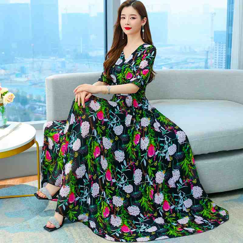 爆買い低価 M 5l 通勤通学 出かけ パーティー ボリューム感 Vネック花柄シフォンワンピース 大きいサイズ レディース 春夏 結婚式 タイト フォーマル 大人 上品 チュニック One Piece 人気低価 Melitamcoaching Com