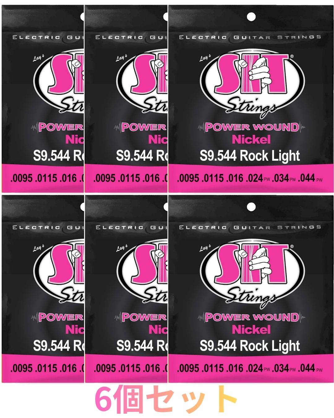 6個セット SIT STRINGS PowerWound ROCK LIGHT S9.544 .0095-.044 岩手倉庫