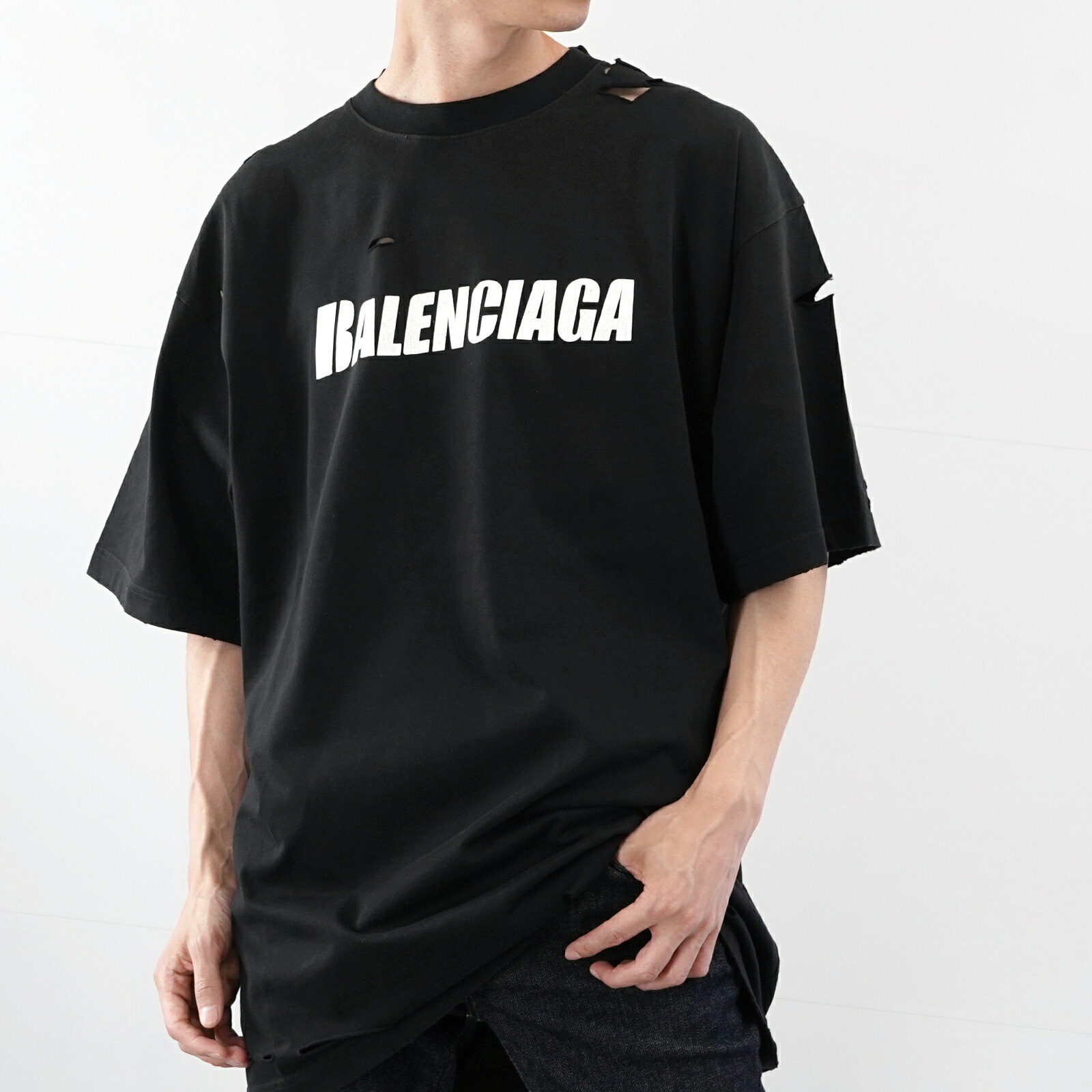 BALENCIAGA (バレンシアガ) ロゴプリント 半袖Tシャツ ブラック 楽天市場】バレンシアガ BALENCIAGA メンズ トップス Tシャツ