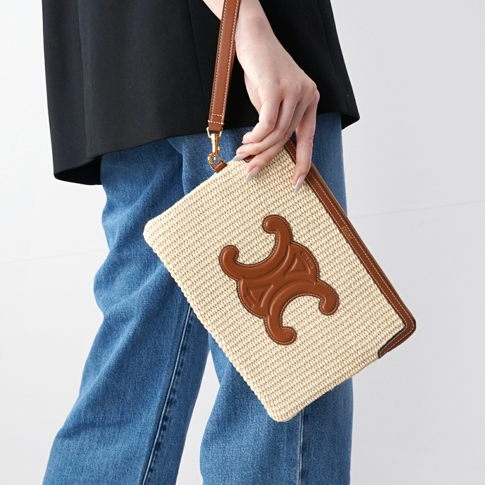 楽天市場】CELINE セリーヌ ポーチ LONG POUCH WITH STRAP