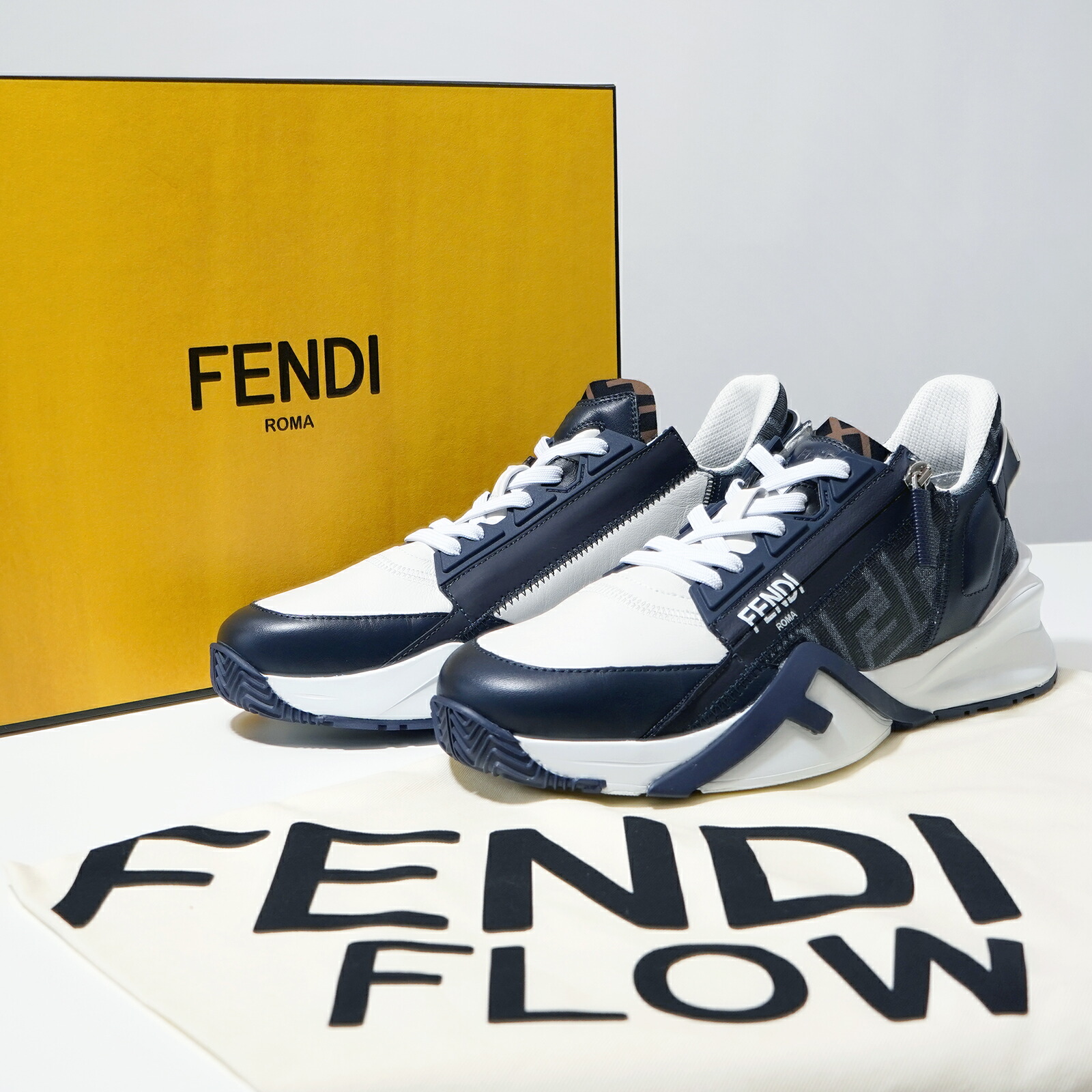 FENDI SNEAKERS フロー モダン 軽量 カジュアルシューズ ロゴ フェンディ新作スニーカー「フェンディ フロー」Fロゴを流れる