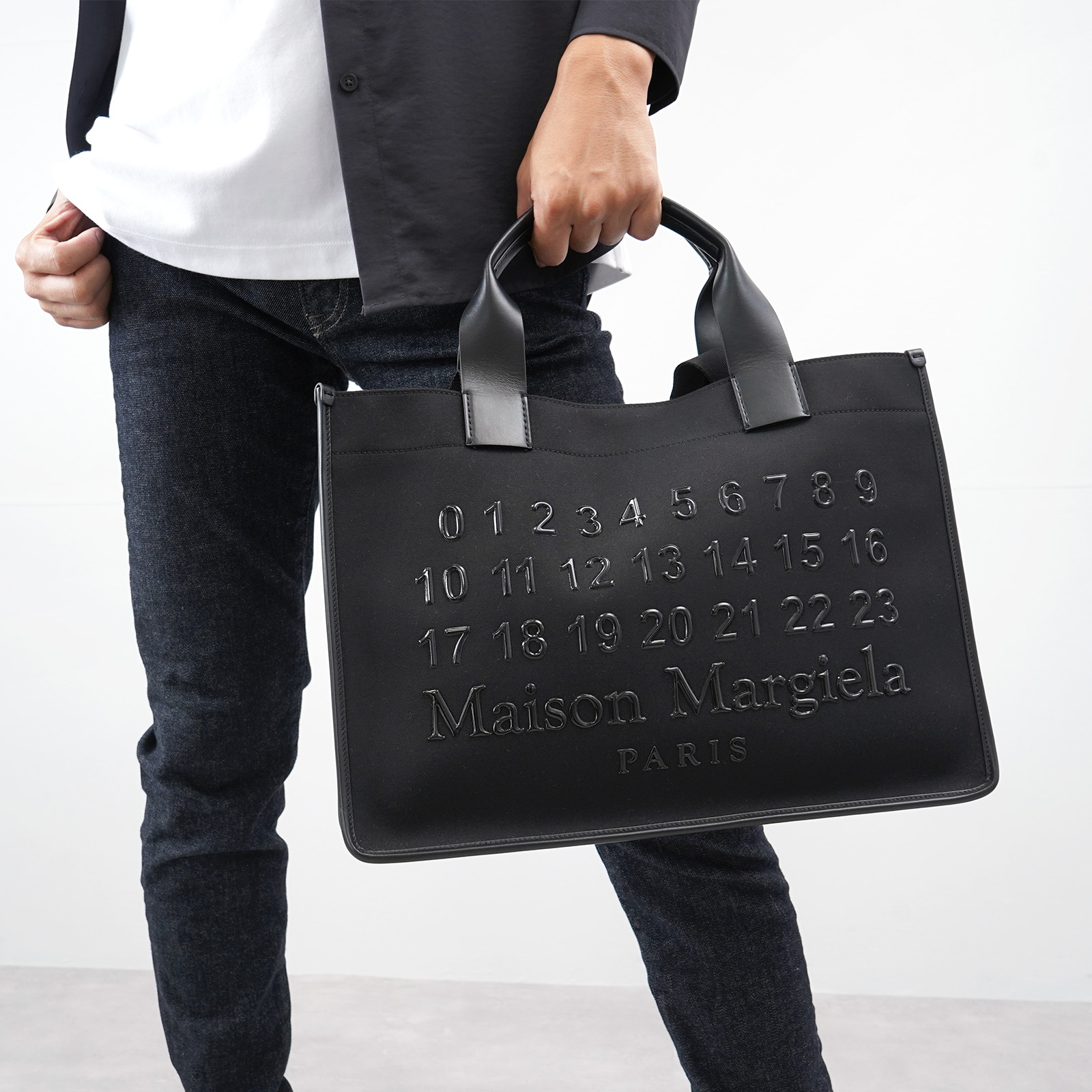 sacai ニューショッパー バッグ トート レザー 黒 ハンドバッグ ロゴ