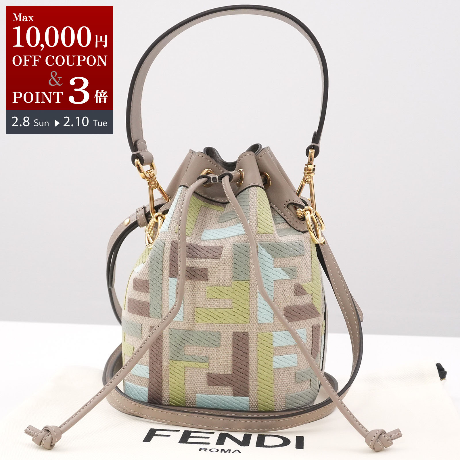 楽天市場】フェンディ モントレゾール ミニ ズッカ デニム レザー