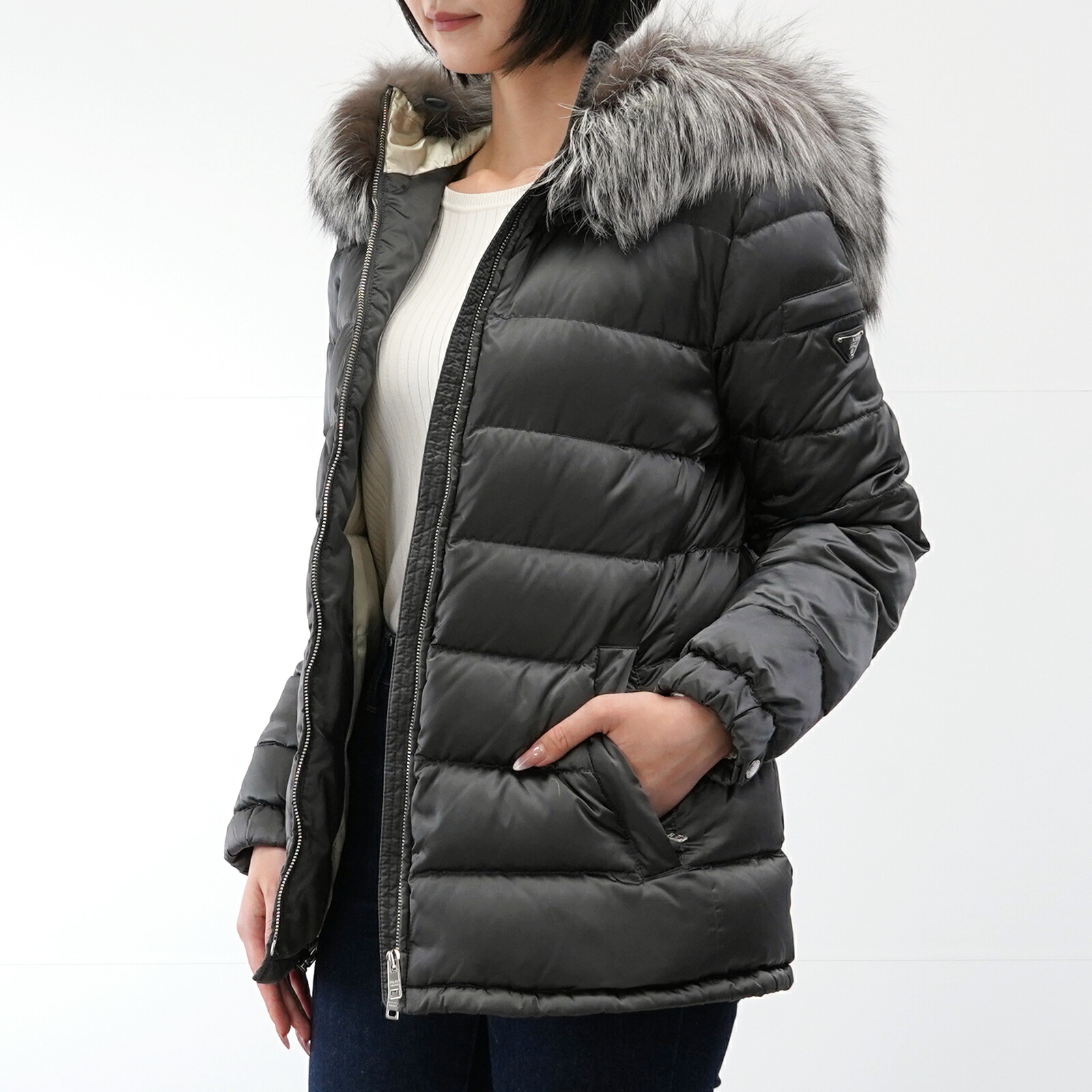 楽天市場】PRADA プラダ コート ダウン アウター ネイビー 紺 38