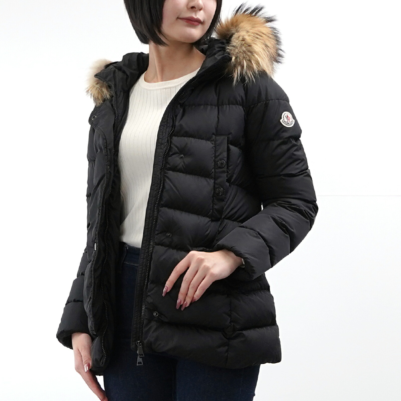 【新品負けず劣らず】MONCLER モンク線路 CLIO 4687725 68065 黒いこと 落ちこむ上衣 レディース お上さん 一般受け おすすめ 差し上げ物 ロゴタイプ【中古】
