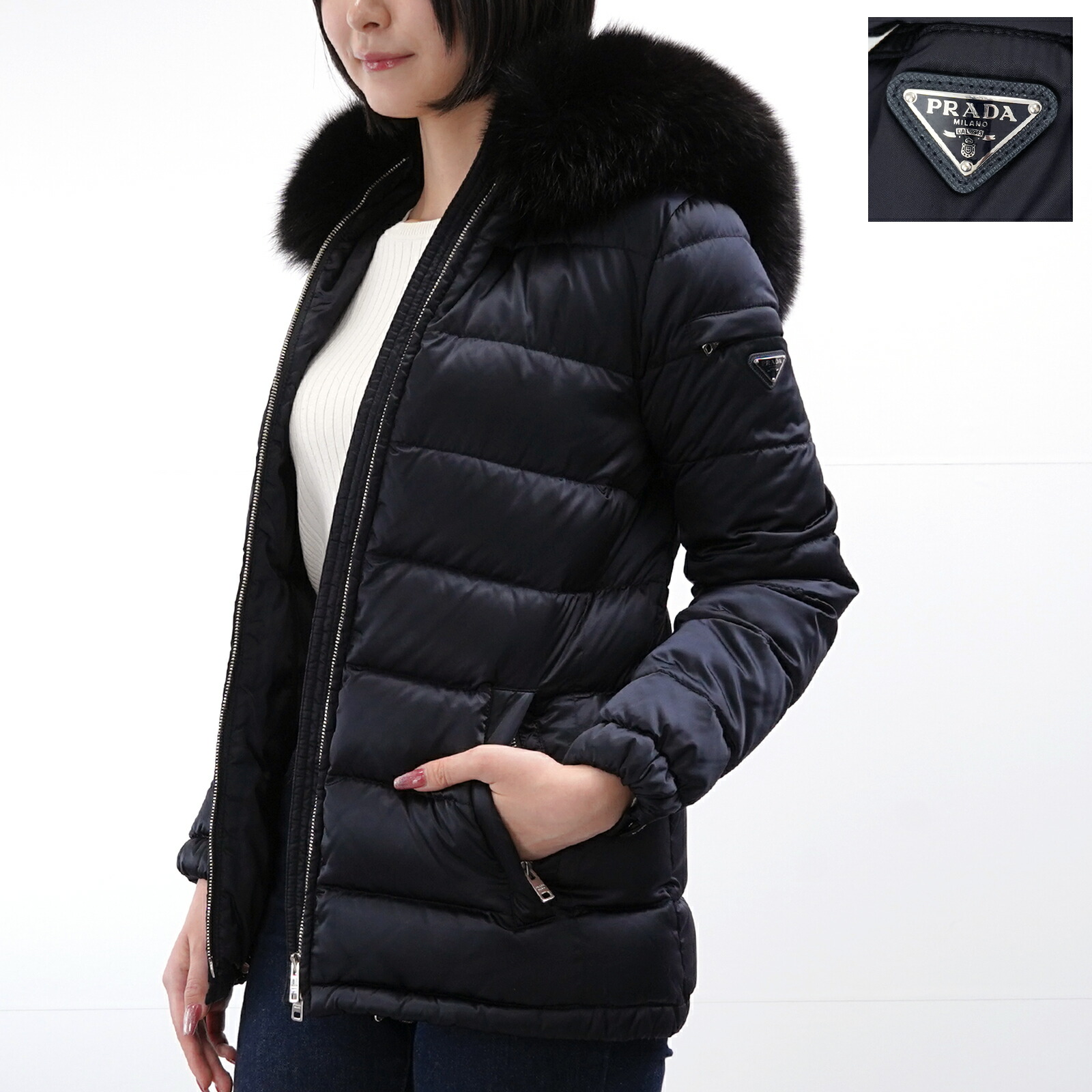 楽天市場】【プラダ】Prada 17年 フォックスファー ダウンコート