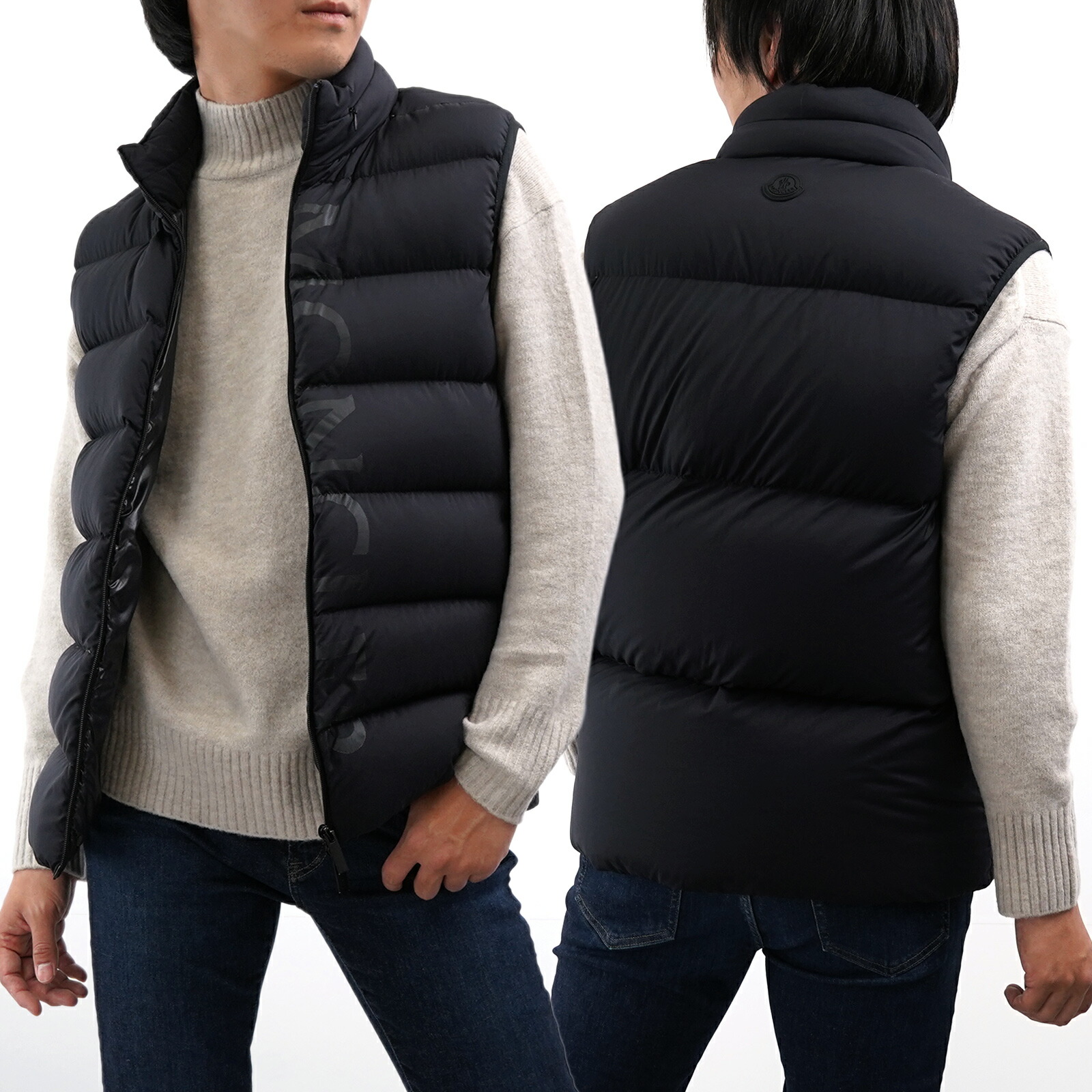 【Aランク】MONCLER モンクレール AMAK 1A00110 53333 ブラック ダウンベスト メンズ 男性 人気 おすすめ プレゼント ロゴ【中古】