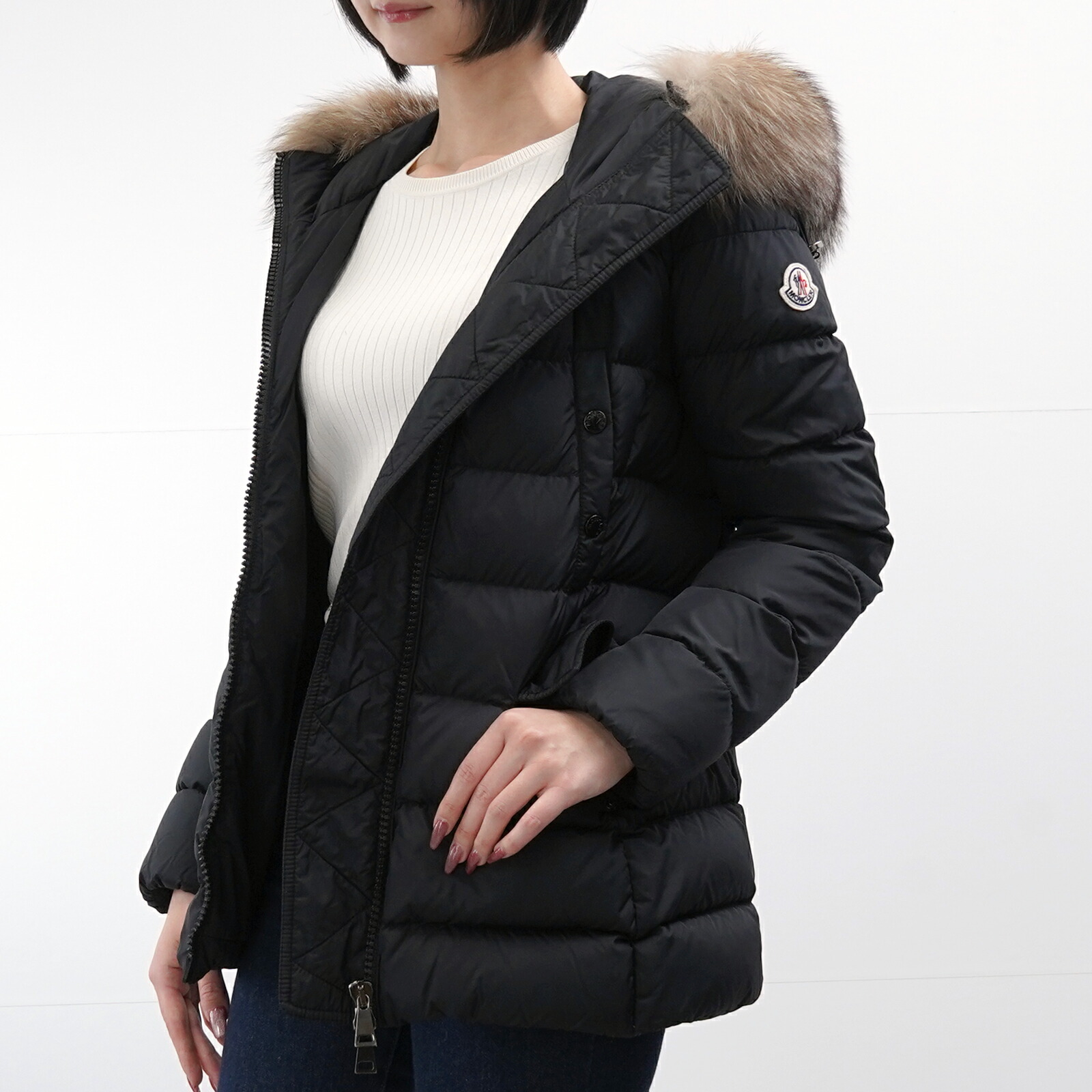 【新品負けず劣らず】MONCLER モンク線路 CLION 黒いこと 落ちこむ上衣 レディース お上さん 一般受け おすすめ 差し上げ物 ロゴタイプ【中古】