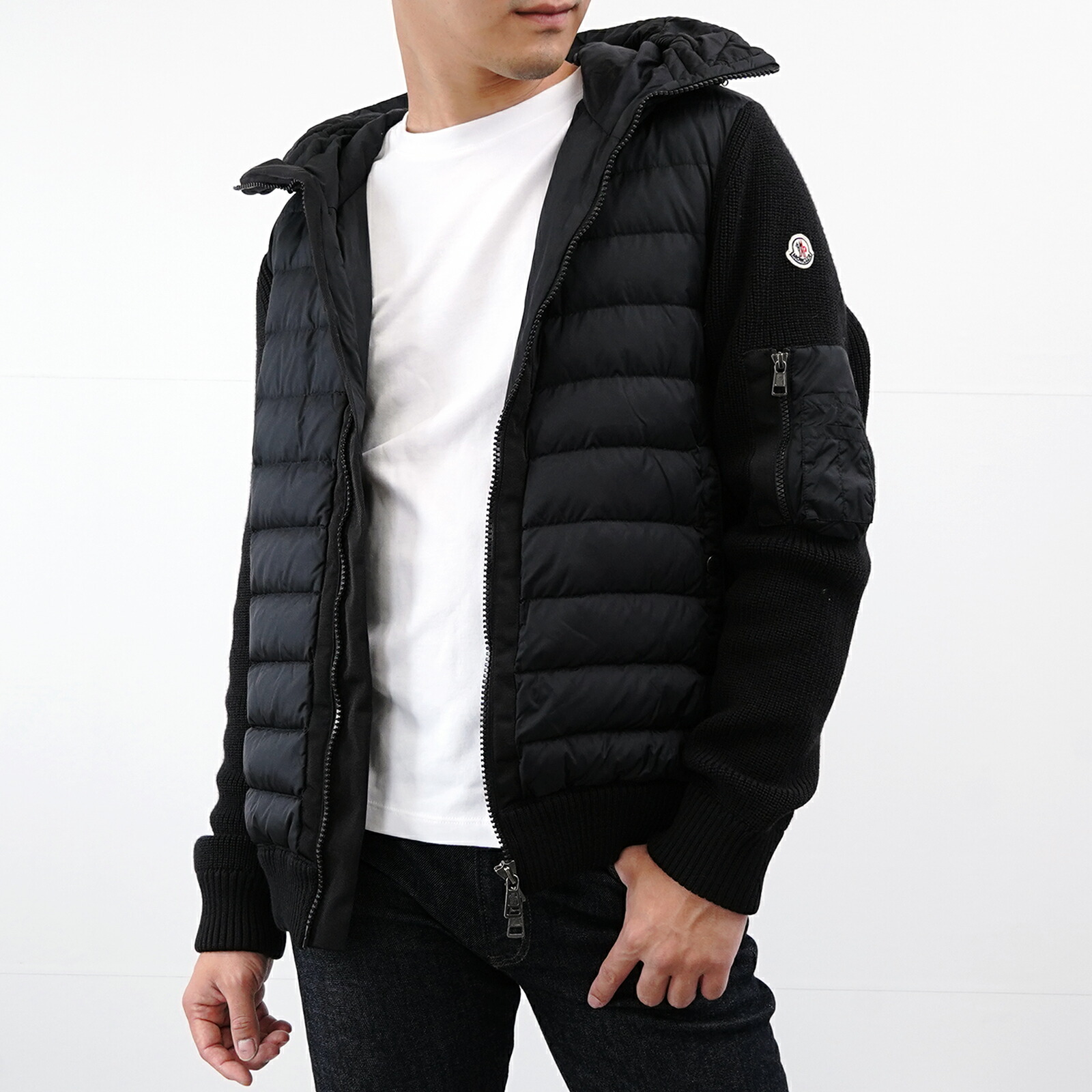 【新品同様】MONCLER モンクレール ダウンジャケット ニットカーディガン 9B50800 メンズ 男性 人気 おすすめ プレゼント ロゴ【中古】