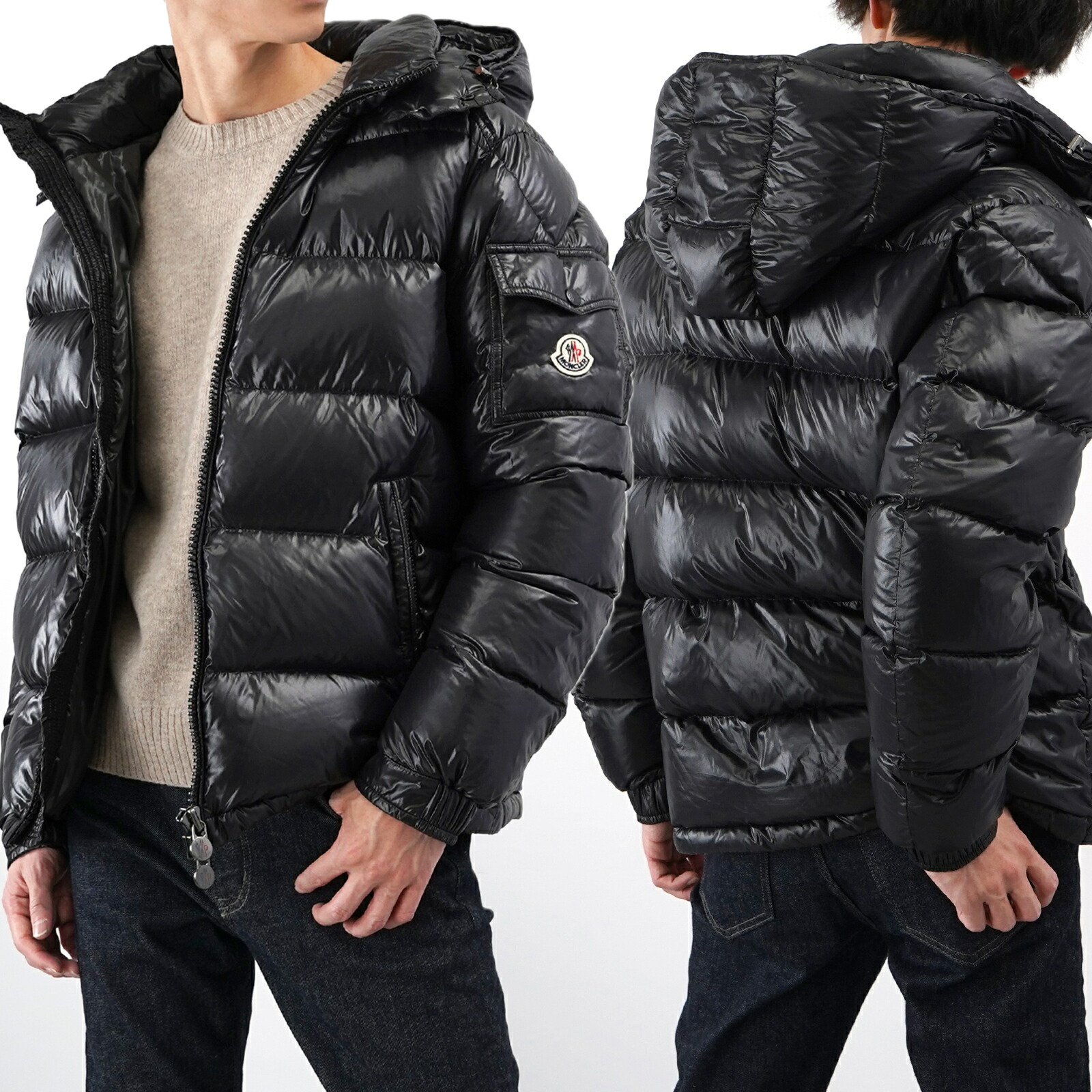 【ランク：A】MONCLER MAYA ダウンジャケット ブラック メンズ 男性 人気 おすすめ プレゼント ロゴ 【中古】｜EARTH BOUTIQUE 104,900円