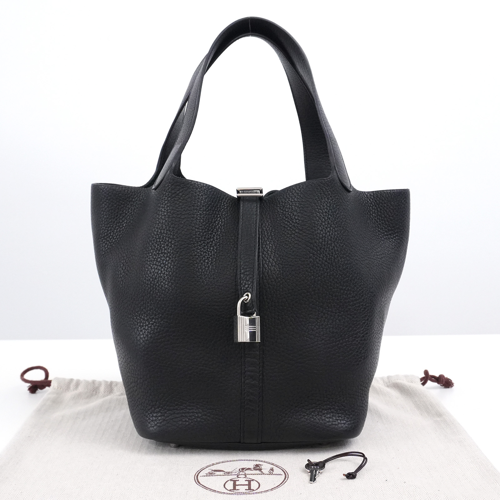 【新品同様】HERMES エルメス ピコタンロック ノワール ブラック MM 22cm ハンドバッグ レディース 女性 人気 おすすめ プレゼント ロゴ【中古】