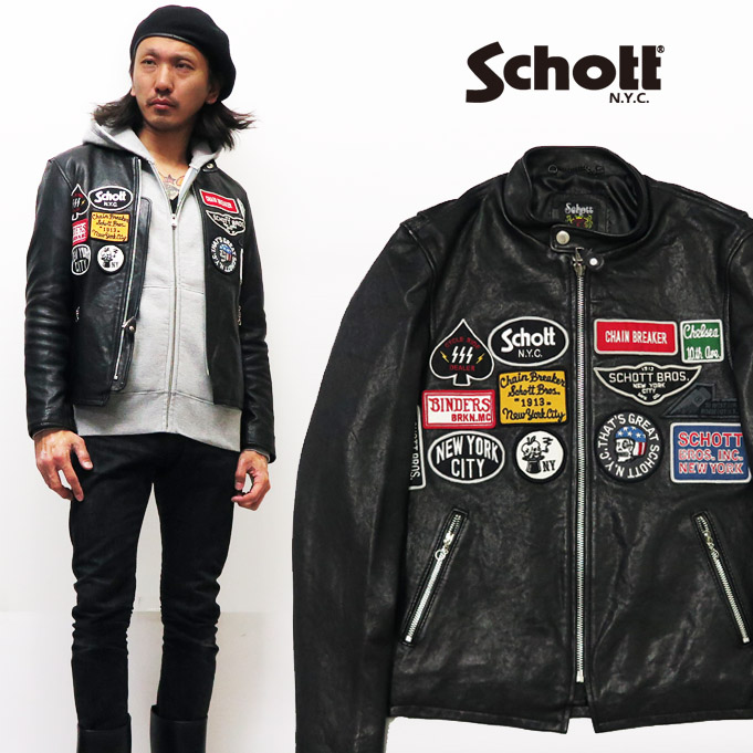 楽天市場 ショット Schott ラムレザー ジャケット カフェレーサー ワッペン 羊革 ライダース アースマーケット