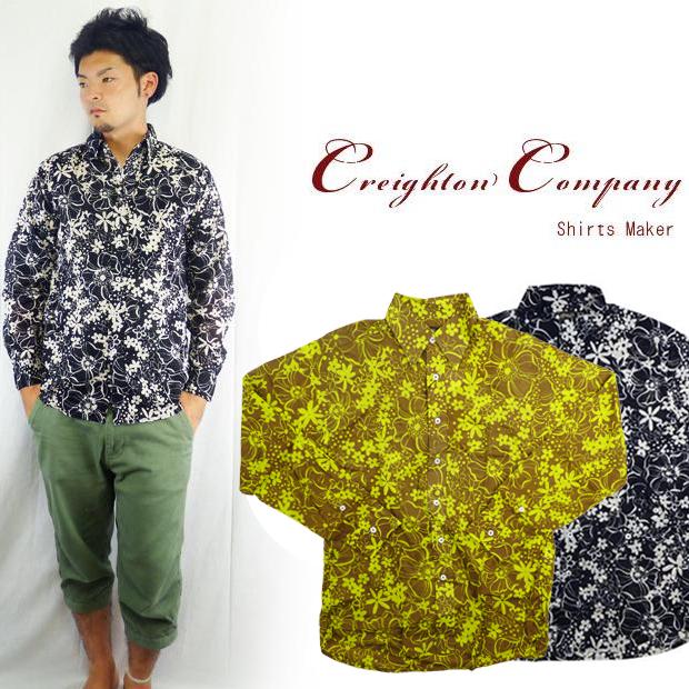 Creighton Company クレイトンカンパニー 花柄長袖シャツ