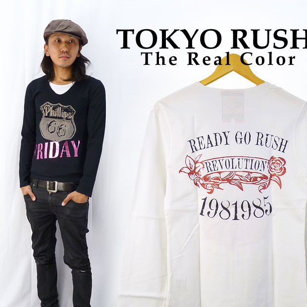 TOKYO RUSH The Real Color ラメプリント長袖 Ｔシャツ 楽天市場】TOKYO RUSH The Real Colorラメプリント長袖ラグラン