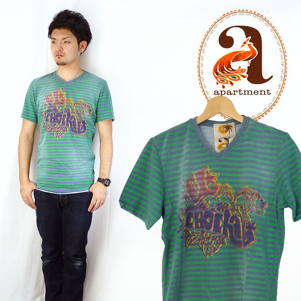 Apartment アパートメント ユーズド風ボーダーＴシャツ「CHOCHAL」