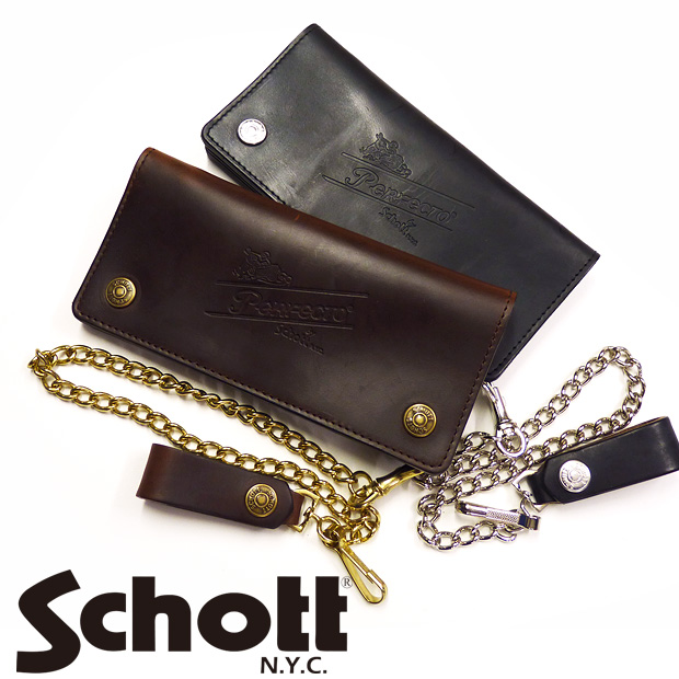 楽天市場 ショット Schott ロングウォレット 長財布 レザー メタル チェーン付き Perfect Wallet アメリカ ホーウィン社製 アースマーケット