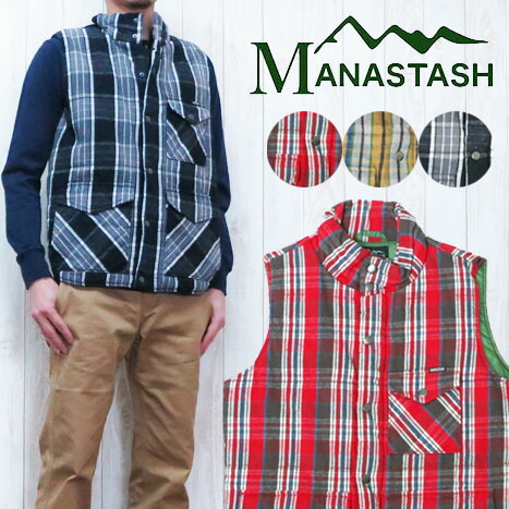 MANASTASH マナスタッシュ　リバーシブル　ダウンベスト　L MANASTASH/マナスタッシュ/RIVER VEST/リバーベスト | MANASTASH