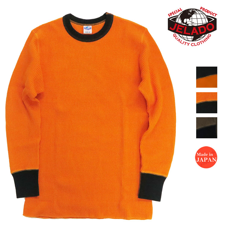 JELADO ジェラード メガ サーマル クルーネック 長袖 Tシャツ 2トーン カットソー AB12226