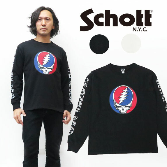 【楽天市場】ショット Schott GRATEFUL DEAD グレイトフルデッド 長袖 Tシャツ Skull & Roses SCH3113103  : アースマーケット