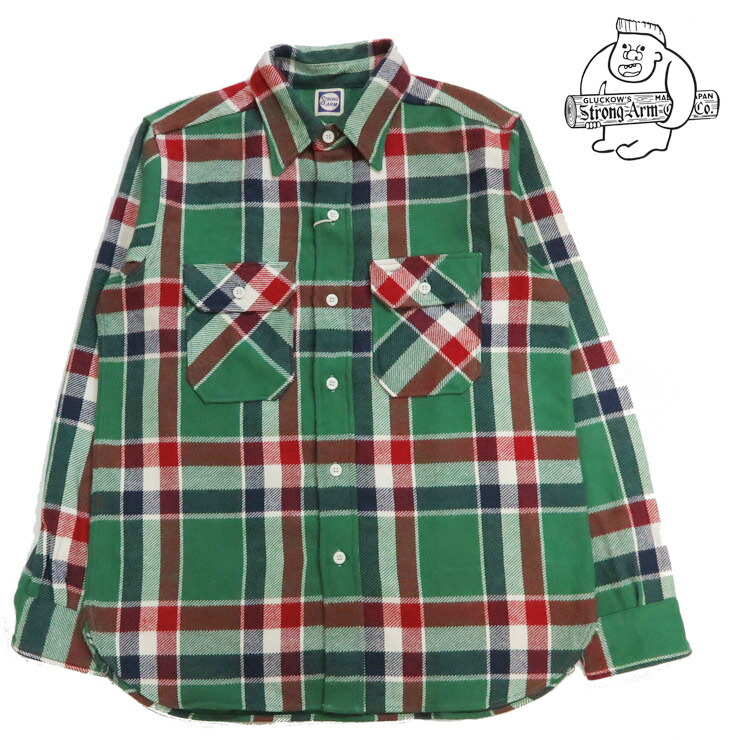 ウエアハウス☆John Gluckow☆40サイズ WAREHOUSE John Gluckow ジョングラッコー 長袖 フランネル