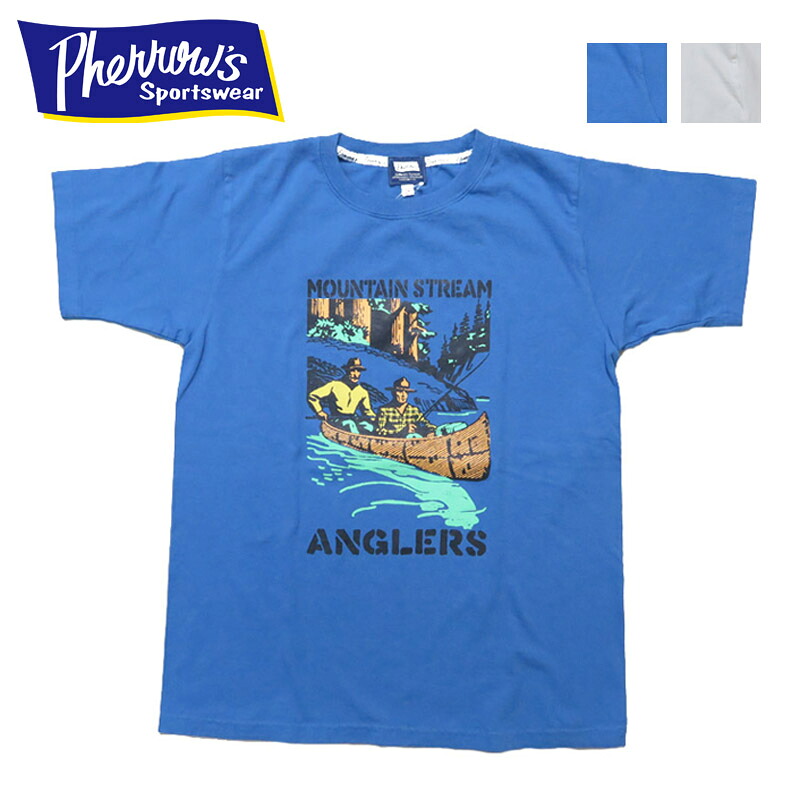フェローズ PHERROW'S 半袖 プリントTシャツ 「MOUNTAIN STREAM 」25S-PT12