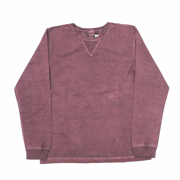 バーンズ BARNS 長袖 Ｔシャツ クルーネック ヴィンテージ ピグメント 4本針縫い ユニオンスペシャル・フラットシーマー BR-3043PG 8,168円